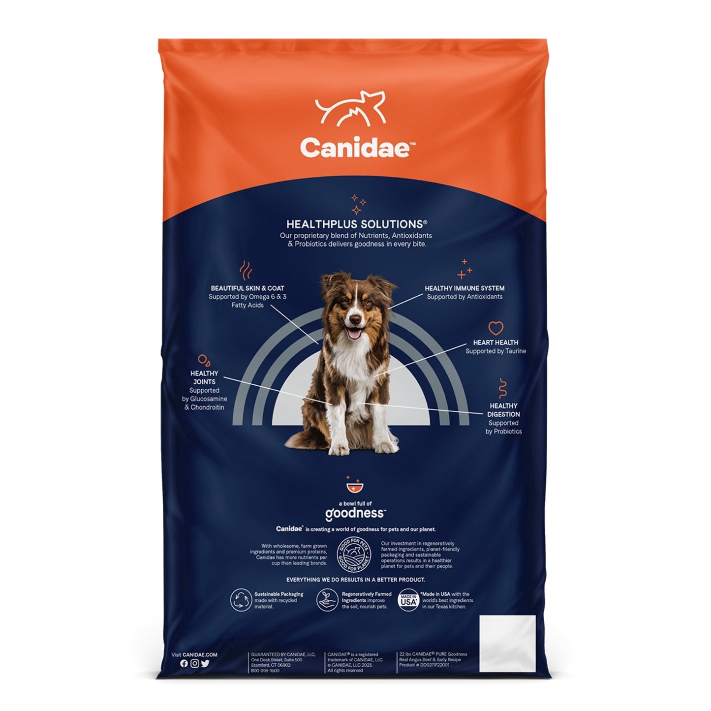 CANIDAE PURE Goodness w/Wholesome Grains Dry Dog Food Beef & Barley 4lb