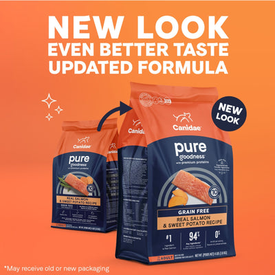 CANIDAE PURE Goodness Grain-Free LID Dry Dog Food Salmon & Sweet Potato 4lb