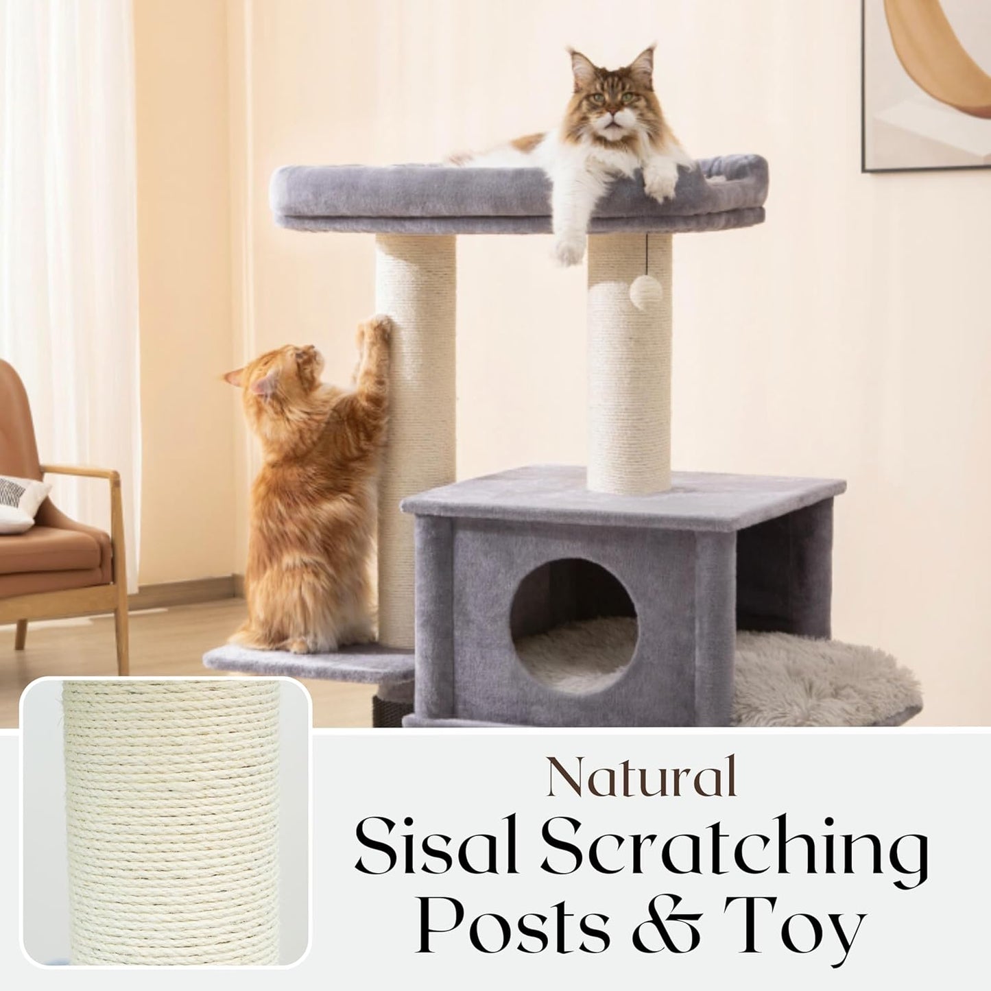 PetPals Lulu Cat Tree Blue 57 in, XL
