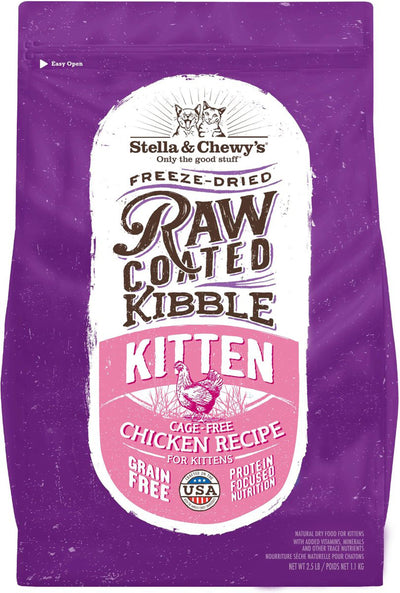 Stella and Chewys Cat Raw Coated Kitten Cage Free Chicken 2.5Lb