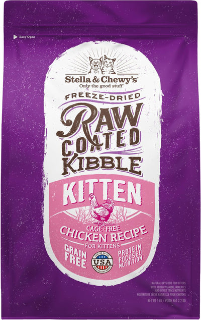 Stella and Chewys Cat Raw Coated Kitten Cage Free Chicken 5Lb